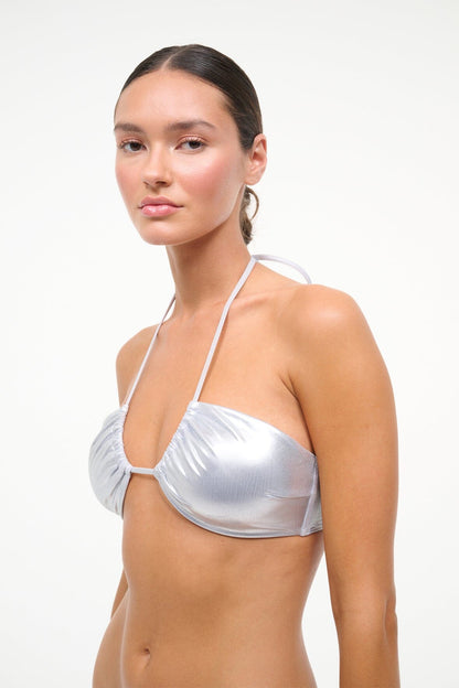 Paradise Bikini Top Silver | STAUD New