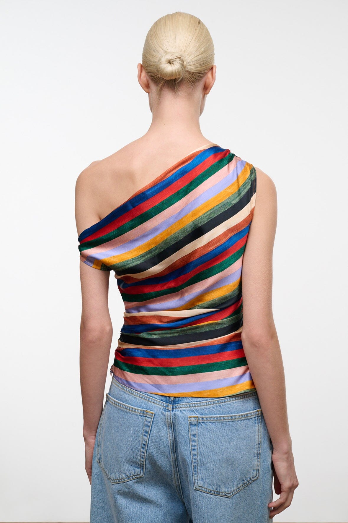 Phare Silk Top Artist Stripe | STAUD Deals