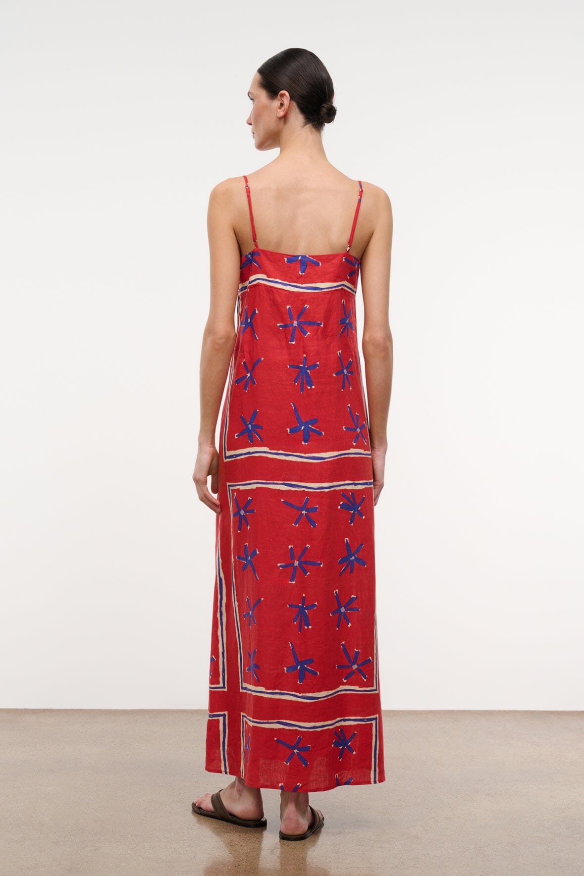 Laura Linen Dress Painted Foulard | STAUD Everyday
