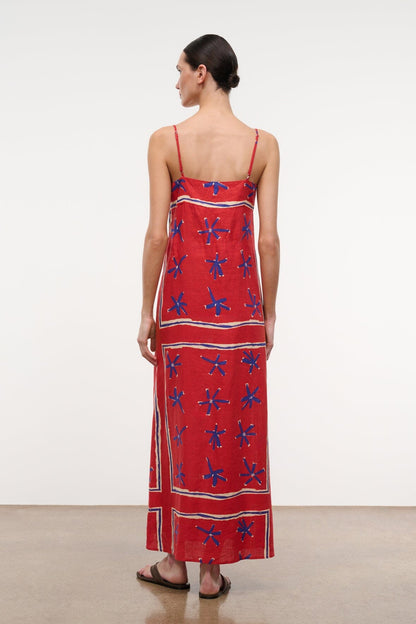 Laura Linen Dress Painted Foulard | STAUD Everyday