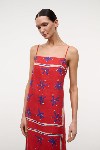 Laura Linen Dress Painted Foulard | STAUD Everyday