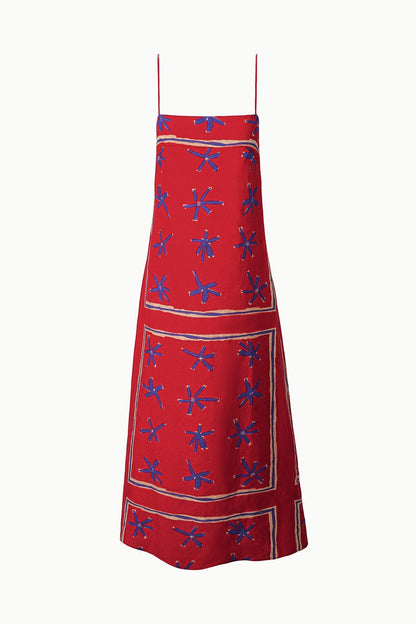 Laura Linen Dress Painted Foulard | STAUD Everyday