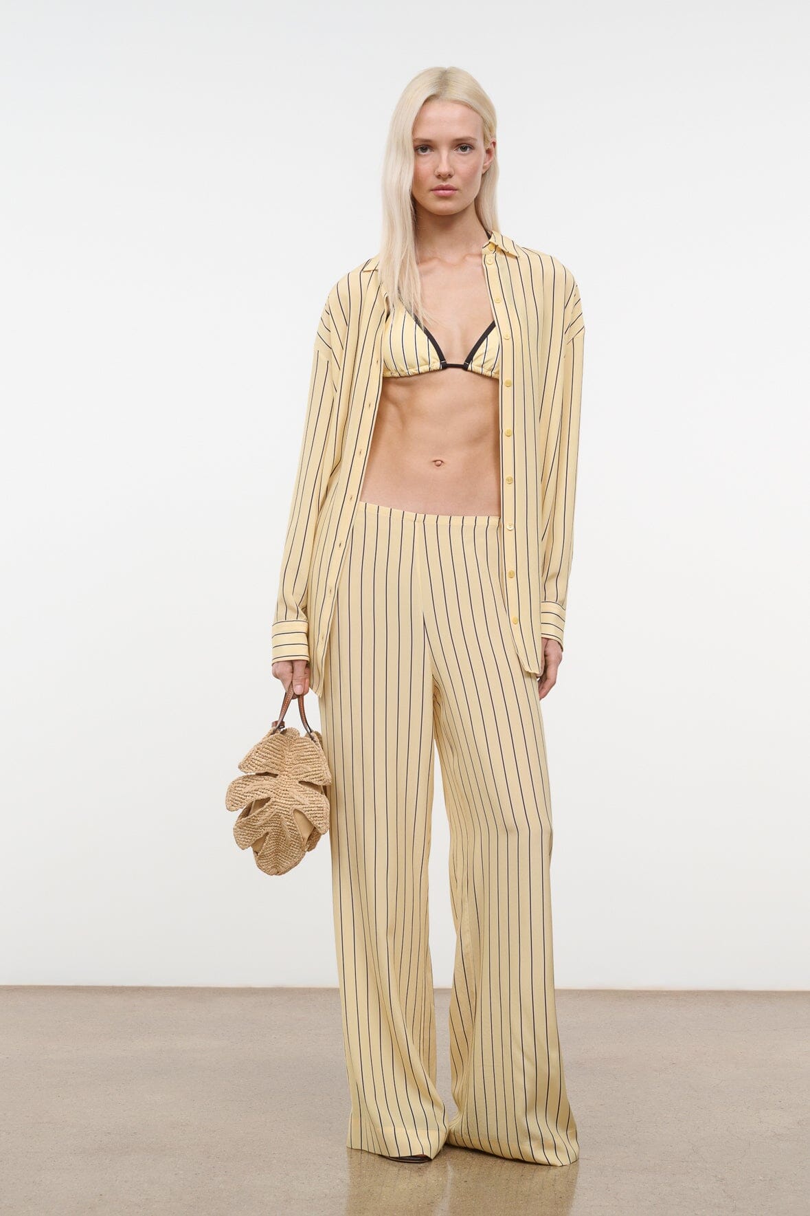 Nolan Silk Shirt Monday Stripe | STAUD Essential