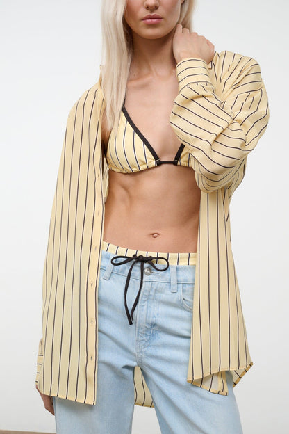 Nolan Silk Shirt Monday Stripe | STAUD Essential