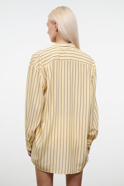 Nolan Silk Shirt Monday Stripe | STAUD Essential
