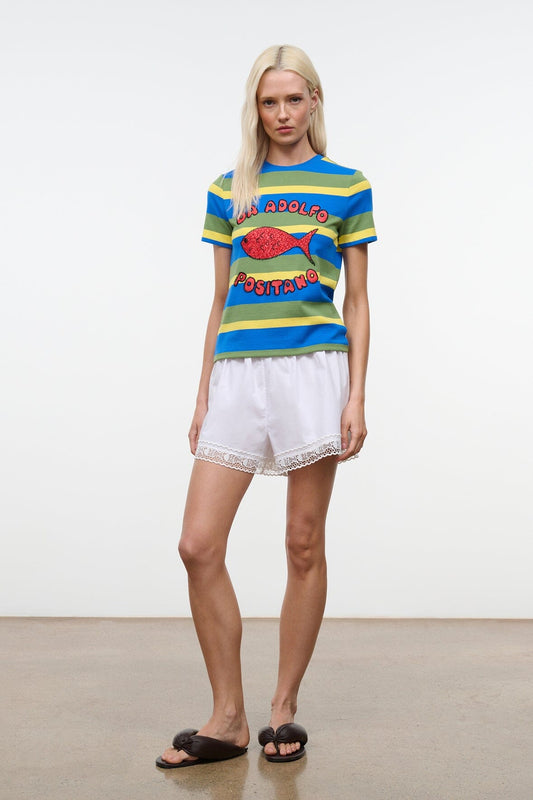Weekend Crew Tee Costa Stripe | STAUD Customer Favorite