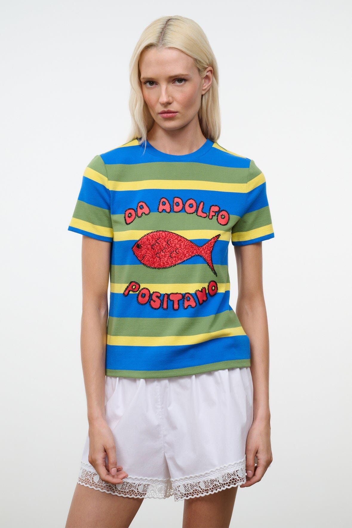Weekend Crew Tee Costa Stripe | STAUD Customer Favorite
