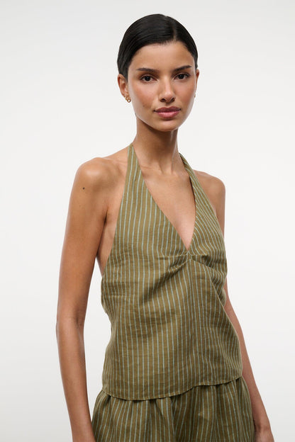 Corso Linen Top Porto Stripe | STAUD Exclusive