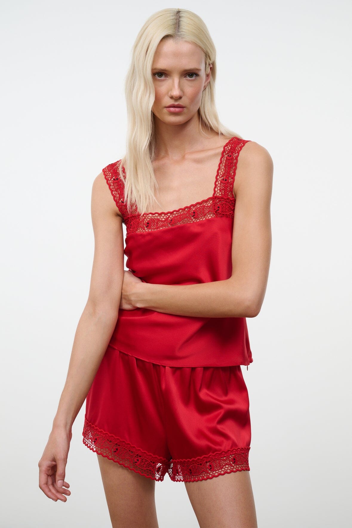 Veronica Silk Top Tomato | STAUD Signature