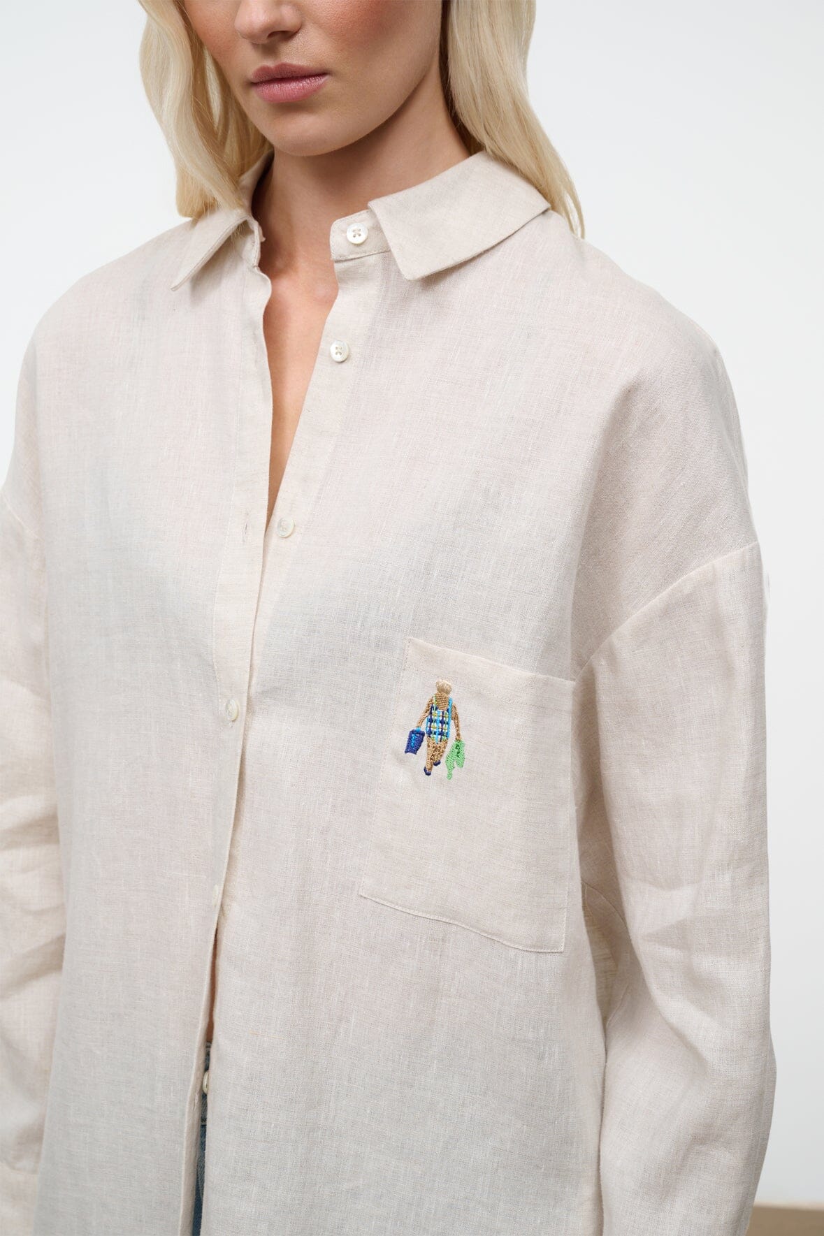 Sandbar Linen Top Natural | STAUD Recommended