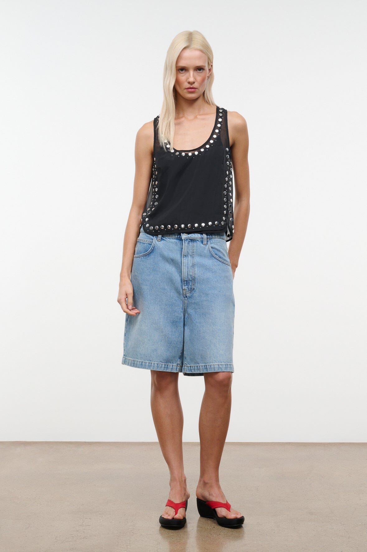 Cara Top Black Studs | STAUD New