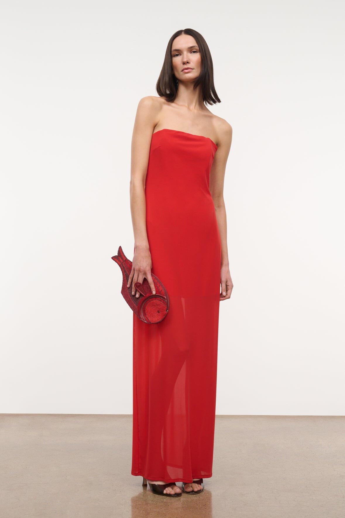 Liliana Dress Tomato | STAUD Latest