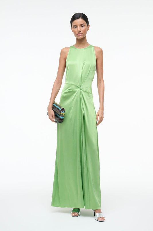 Jaelyn Silk Dress Sprout | STAUD Featured