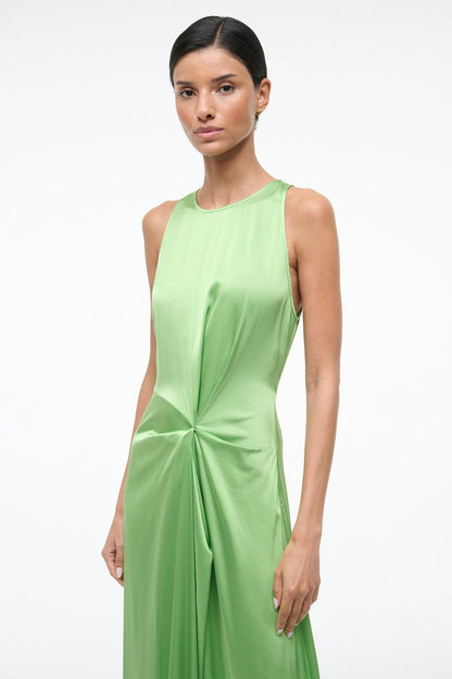 Jaelyn Silk Dress Sprout | STAUD Featured