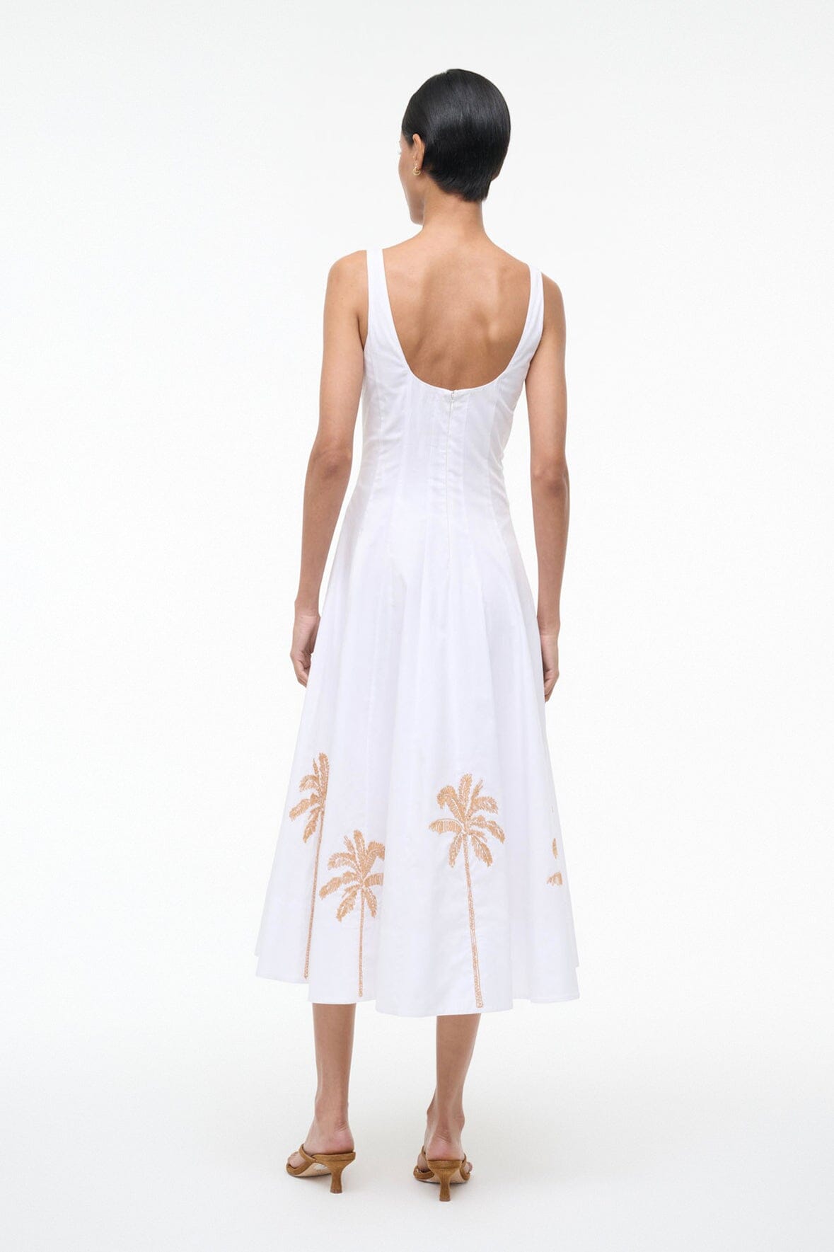 Wells Dress White Embroidery 1 | STAUD Premium