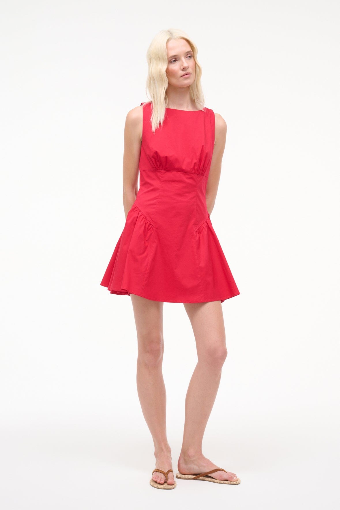 Gwen Mini Dress Cherry | STAUD Latest
