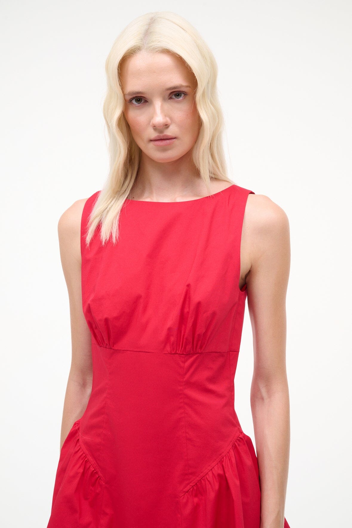 Gwen Mini Dress Cherry | STAUD Latest