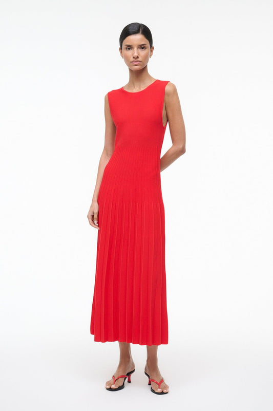 Elyse Dress Red Rose | STAUD Latest