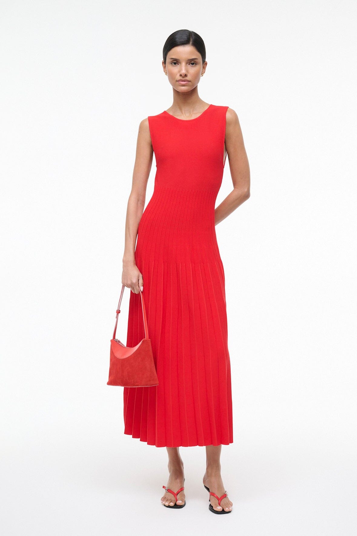 Elyse Dress Red Rose | STAUD Latest