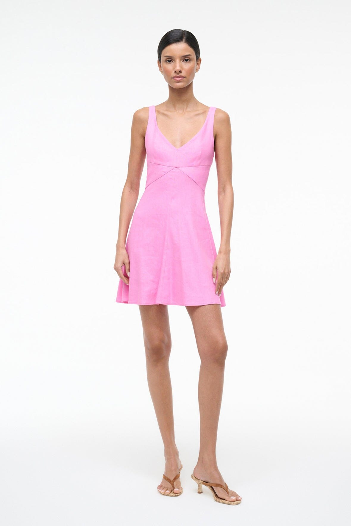 Madison Linen Mini Dress Orchid | STAUD Everyday