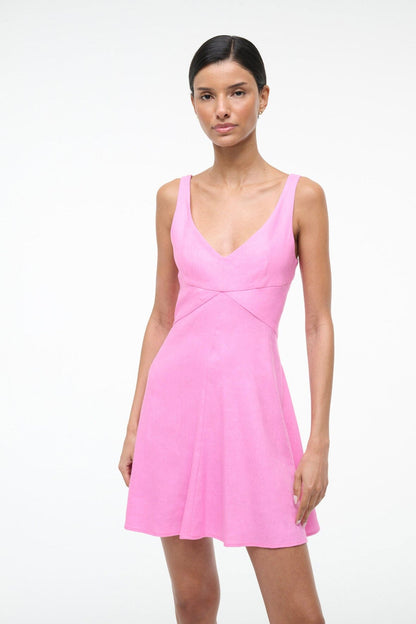 Madison Linen Mini Dress Orchid | STAUD Everyday