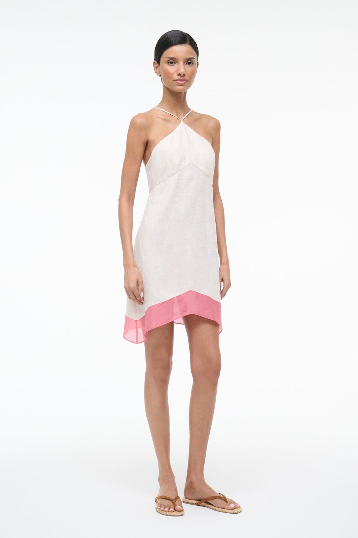 Oro Linen Dress Blush Canyon | STAUD Quality
