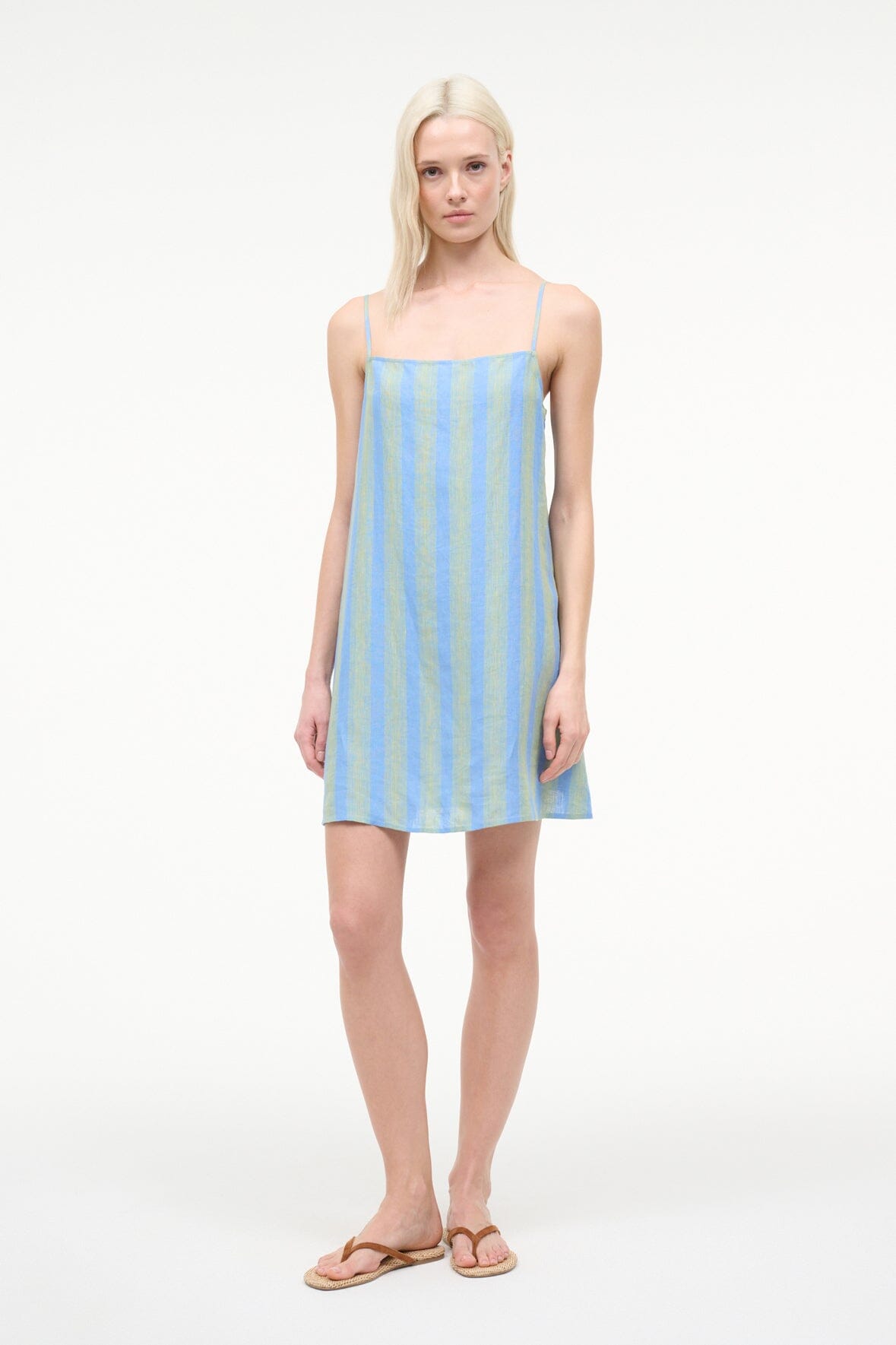 Laura Linen Mini Dress Seaport Stripe | STAUD Exclusive