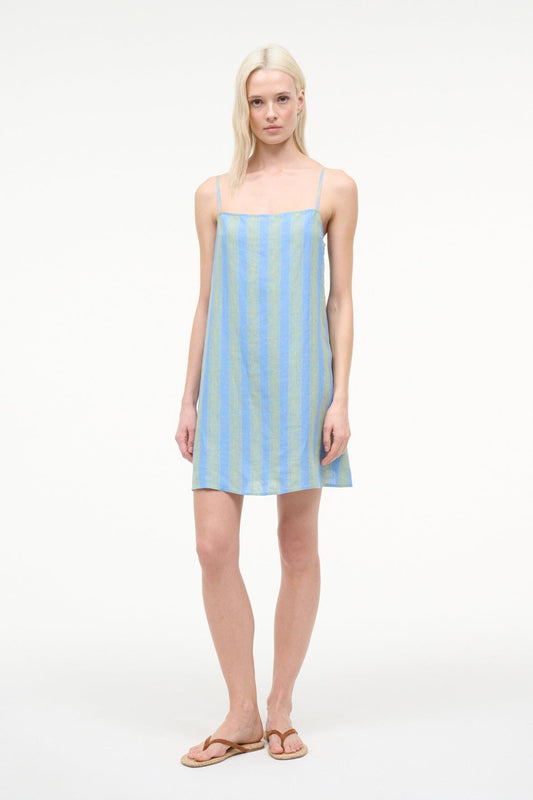 Laura Linen Mini Dress Seaport Stripe | STAUD Exclusive
