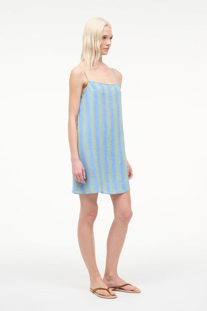 Laura Linen Mini Dress Seaport Stripe | STAUD Exclusive