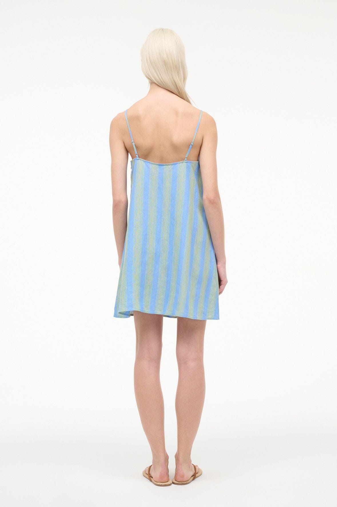 Laura Linen Mini Dress Seaport Stripe | STAUD Exclusive
