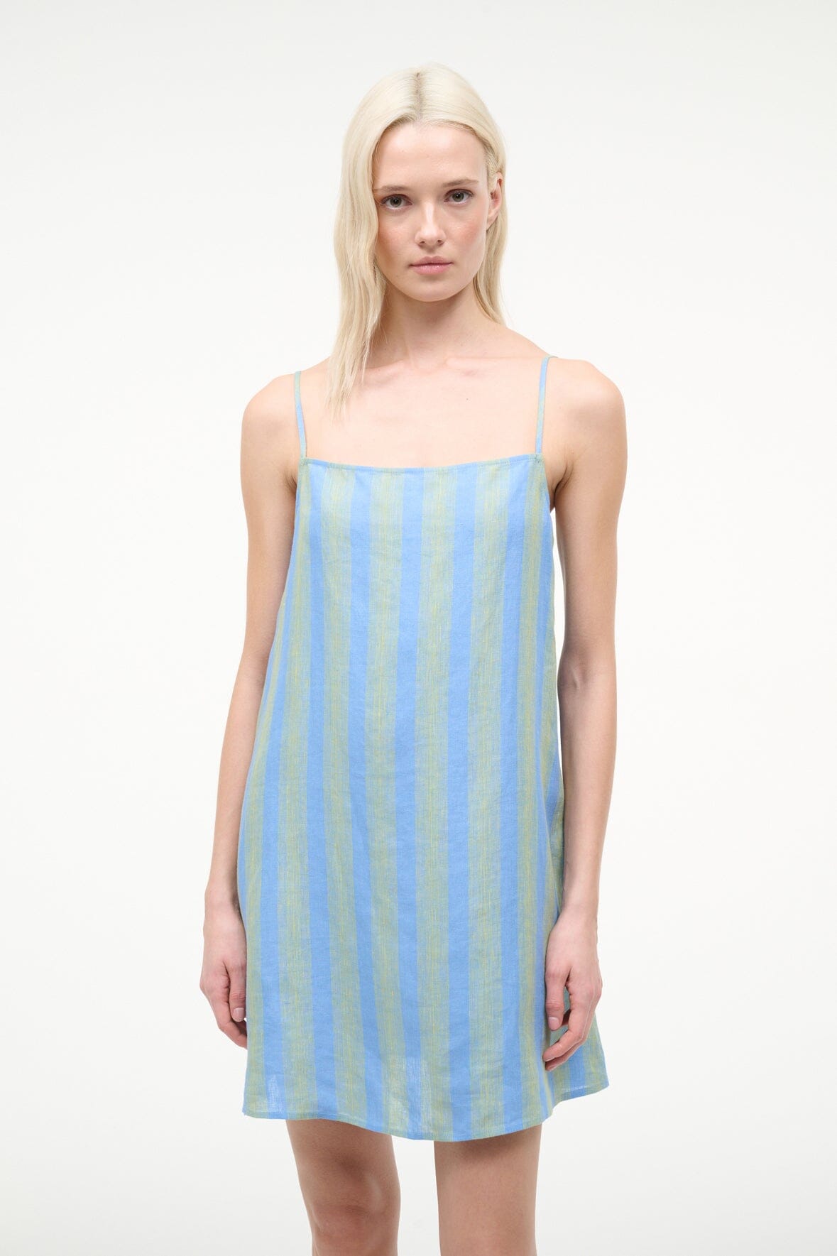 Laura Linen Mini Dress Seaport Stripe | STAUD Exclusive