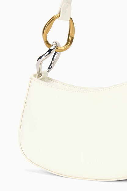 Ollie Bag Paper White Leather Mini Shoulder Bag - Staud | STAUD Great Value