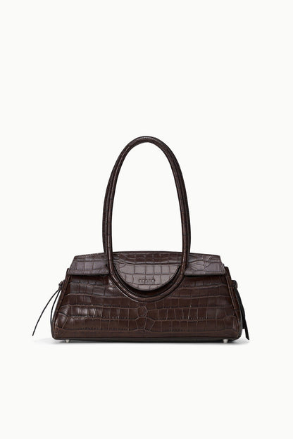 Maude Shoulder Bag Espresso Croco | STAUD Classic