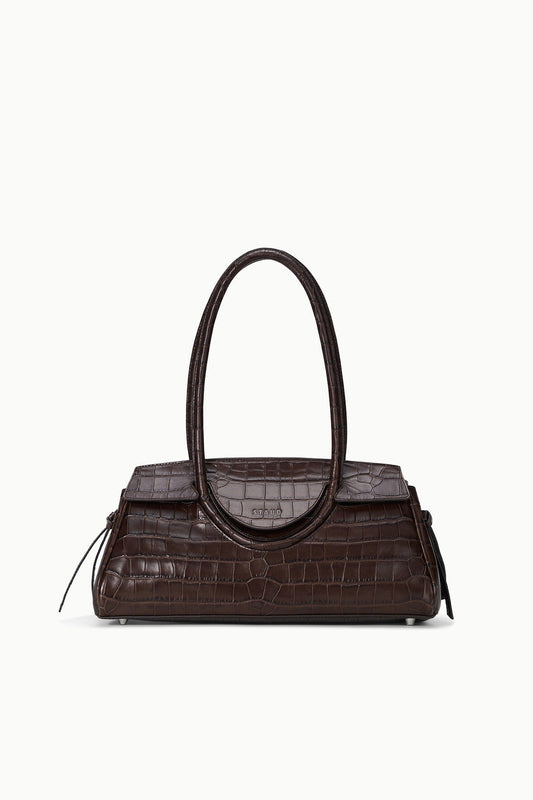 Maude Shoulder Bag Espresso Croco | STAUD Classic