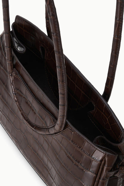 Maude Shoulder Bag Espresso Croco | STAUD Classic