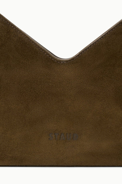 Valerie Shoulder Bag Truffle Suede | STAUD Top Pick