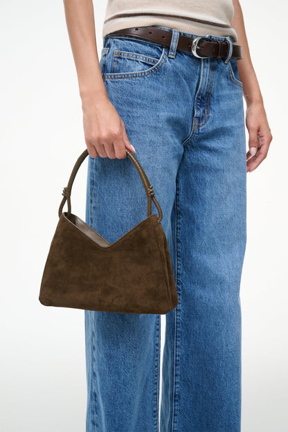 Valerie Shoulder Bag Truffle Suede | STAUD Top Pick
