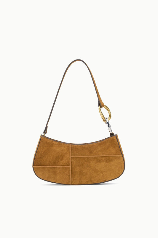 Ollie Bag Tan Patchwork Suede Mini Shoulder Bag - Staud | STAUD Essential
