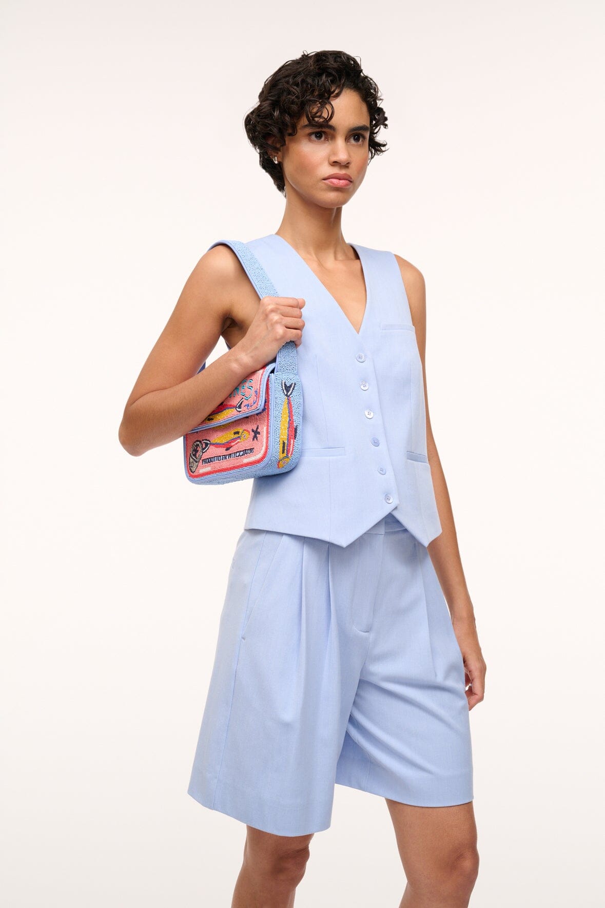 Tommy Beaded Bag Staudines Pink | STAUD Essential