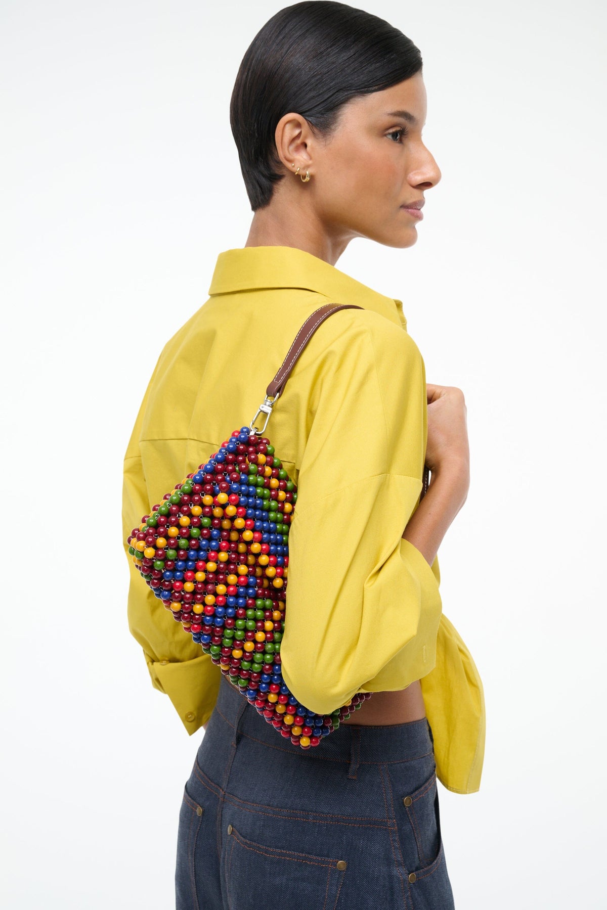 Timmy Convertible Shoulder Bag Jungle Stripe | STAUD Latest