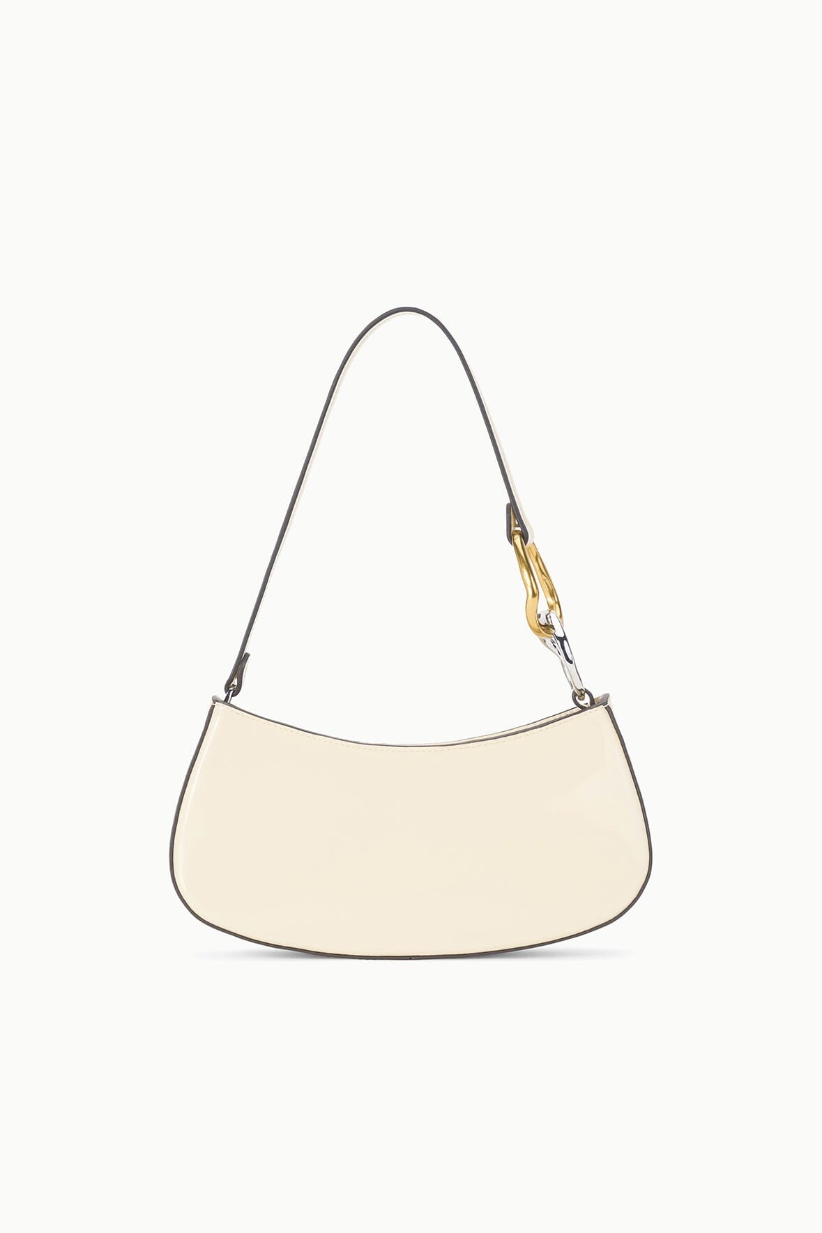 Ollie Bag Cream Leather Mini Shoulder Bag - Staud | STAUD Essential