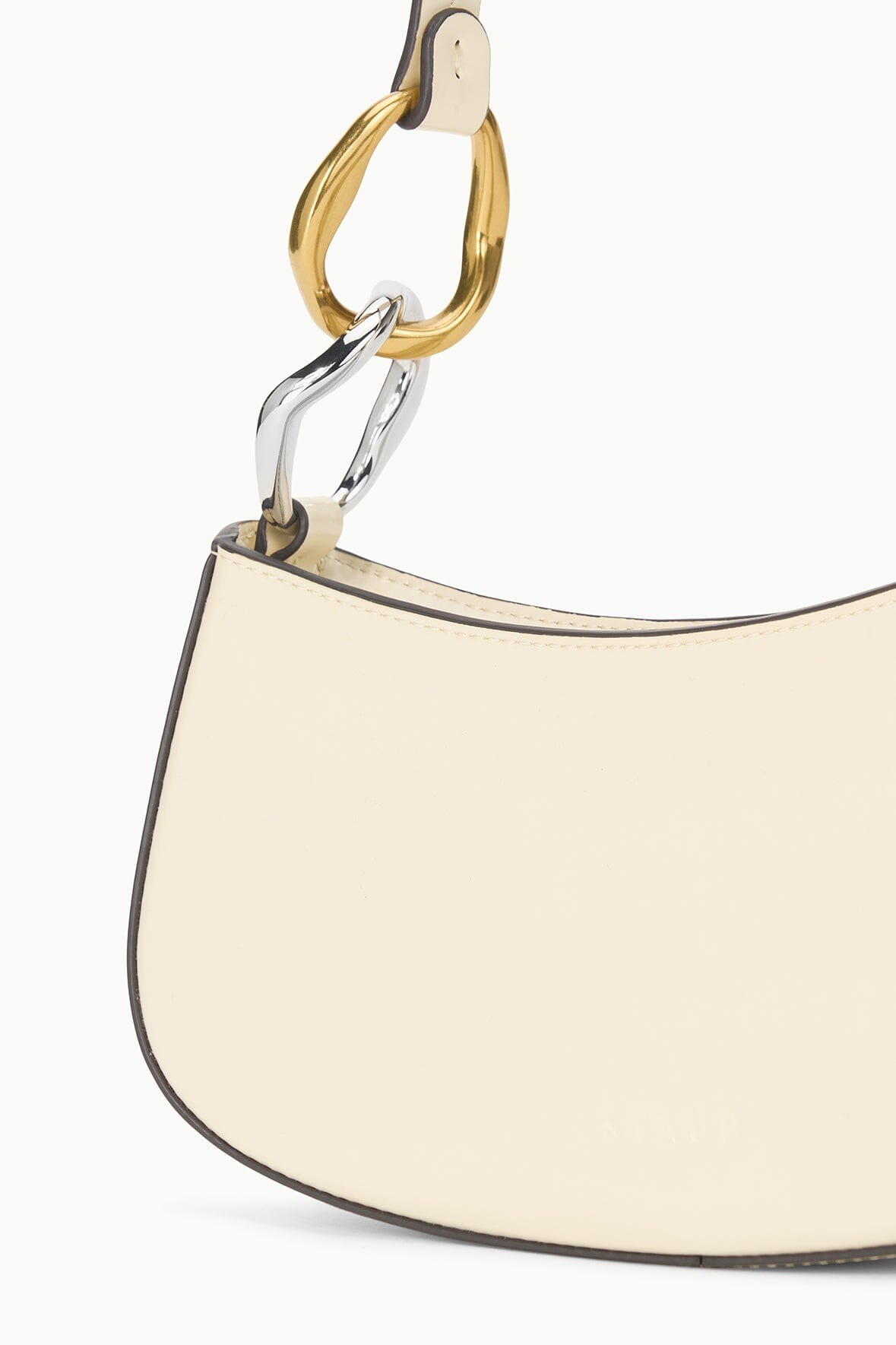 Ollie Bag Cream Leather Mini Shoulder Bag - Staud | STAUD Essential