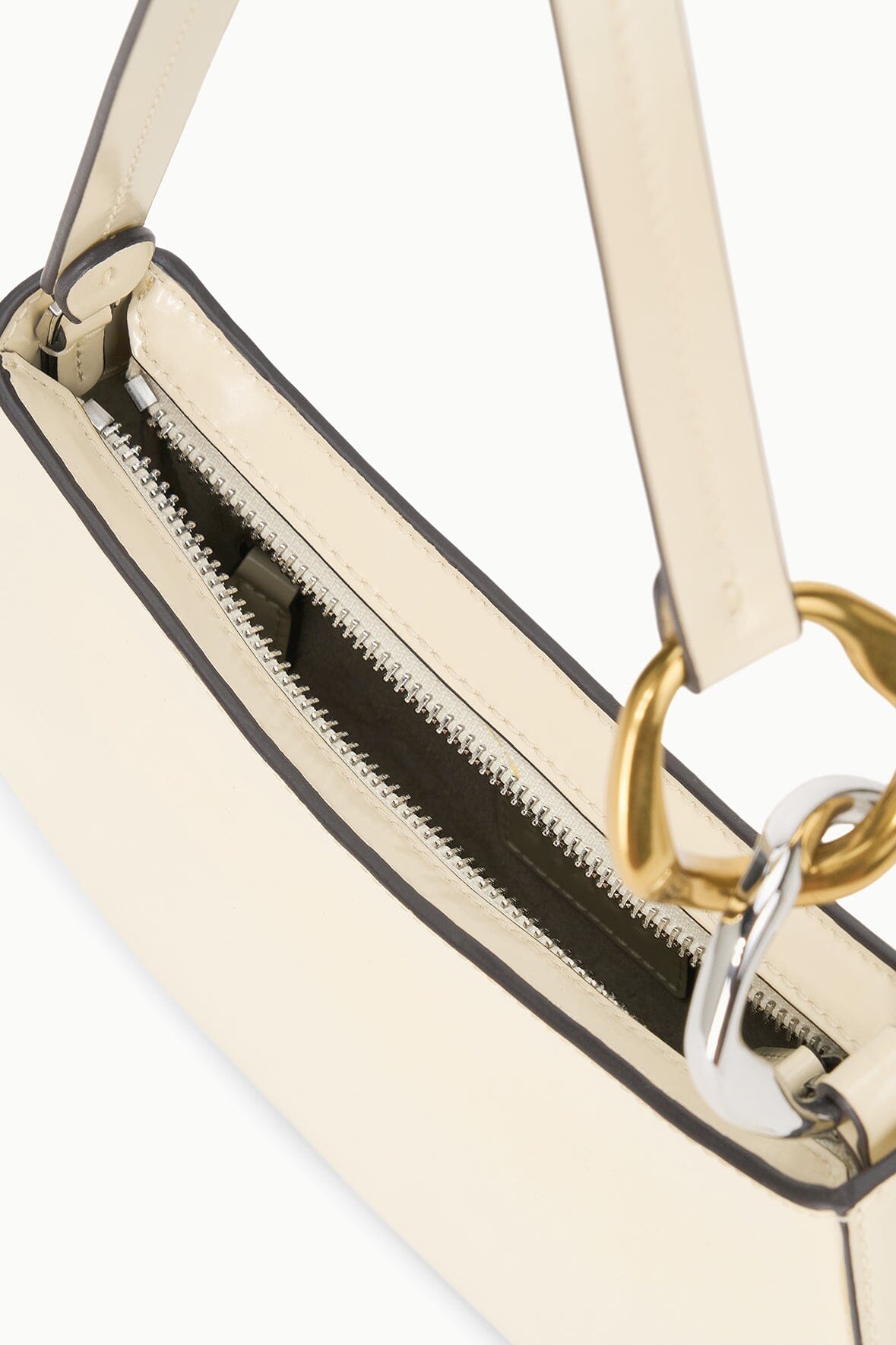 Ollie Bag Cream Leather Mini Shoulder Bag - Staud | STAUD Essential