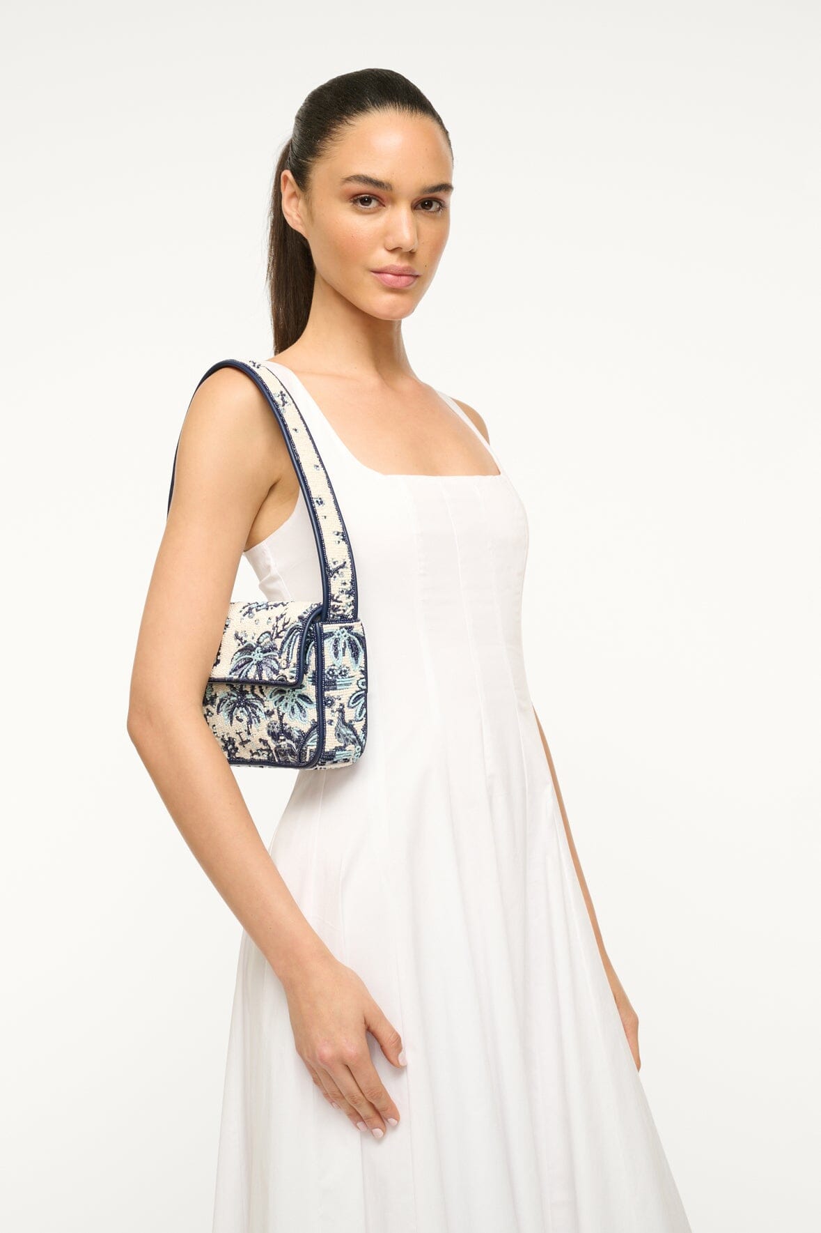 Tommy Beaded Bag Toile De Pup | STAUD Quality