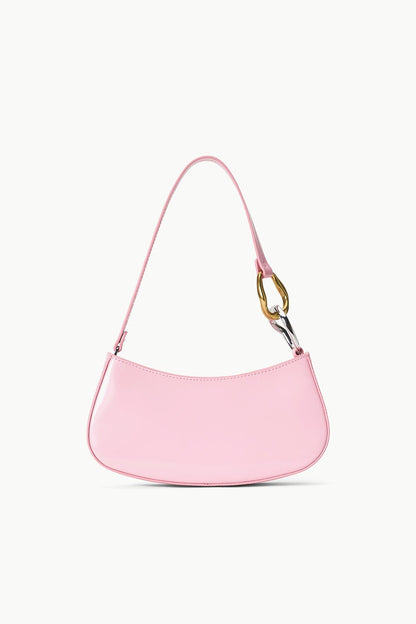 Ollie Bag Cherry Blossom Pink Leather Shoulder Bag - Staud | STAUD Everyday