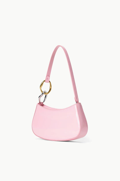 Ollie Bag Cherry Blossom Pink Leather Shoulder Bag - Staud | STAUD Everyday
