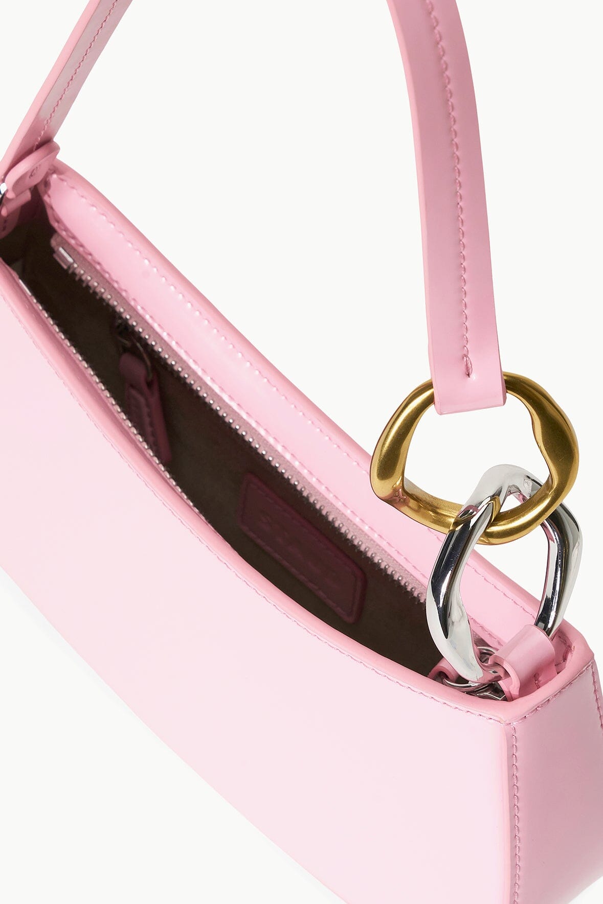 Ollie Bag Cherry Blossom Pink Leather Shoulder Bag - Staud | STAUD Everyday