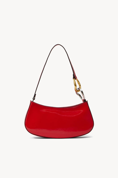 Ollie Bag Cherry Red Leather Mini Shoulder Bag - Staud | STAUD Value