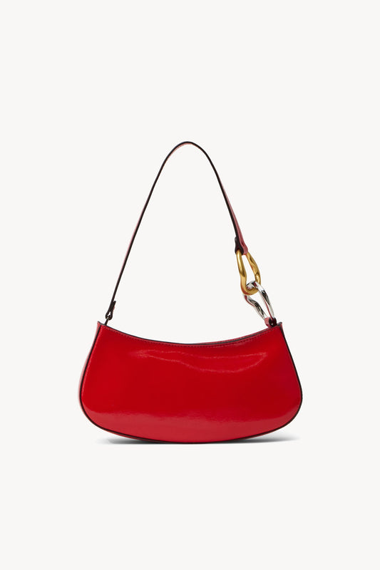 Ollie Bag Cherry Red Leather Mini Shoulder Bag - Staud | STAUD Value
