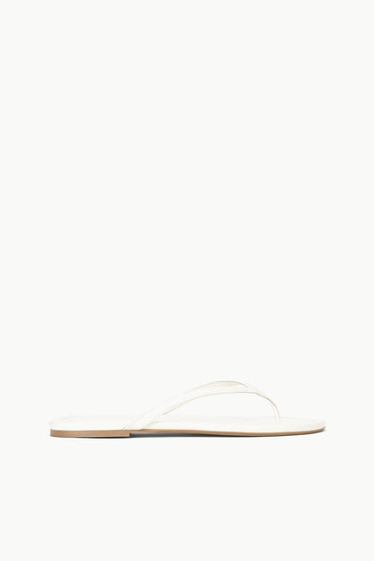Freja Paper White Leather Flip Flop Sandals | STAUD Best Seller